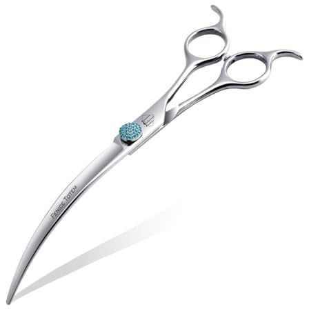 Fenice Professional Grooming Curved Shear: 45 Degree Super Curves Scissors for Dogs 7.5 Big Arc Curved Shears Made Of Japanese 440C Stainless Steel