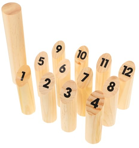 BIUDECO Holz Wurfspiel Wurfklötze Set Mit Nummern Interaktives Geschicklichkeitsspiel Für Junge Mädchen Und Erwachsene Langlebiges Outdoorspielzeug Für Familie Pädagogisch Für Mathe Und Un