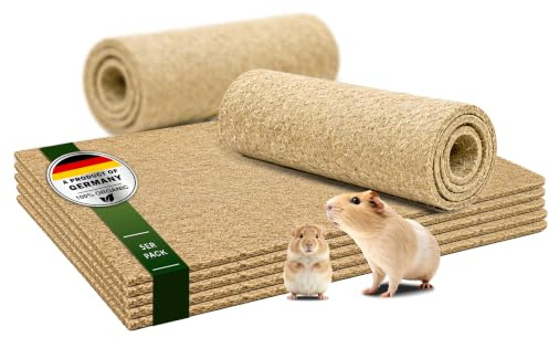 ProFlora Nagerteppich 100 x 50 cm (5er Pack) – Hanfmatte aus 100% Hanf für Nager, Kaninchen, Meerschweinchen – Saugfähige Nagermatte & Unterlage für Hamster – Kleintierteppich Made in Germany