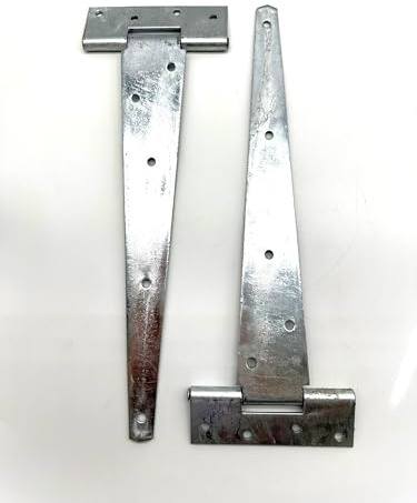 2PK Heavy Duty Galvanised Tee Hinges 12 (300mm). Strong Hot Dipped Galvanised T-Hinges for Garden Gates, Sheds and Doors. Extreme Corrosion and Weather Resistant External Hinge Pack.