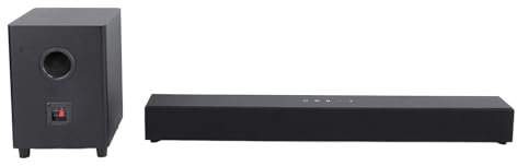 Yunseity Barra de Sonido Inalámbrica, Barra de Sonido IPX 4 Resistente Al Agua para Cine en Casa para PC (Enchufe de la UE)