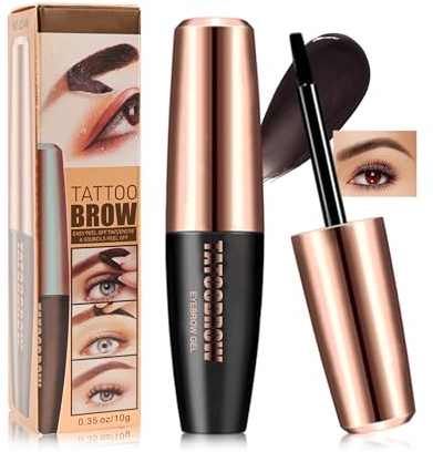Gel Sourcils Peel Off, Marron Teinture Sourcils Tattoo Longue Durée, Waterproof et Anti-transfert, Durée de Vie de 3 Jours, Eyebrow Gel Tint Peel Off for Natural Looking Brows, Cadeau pour Femmes-01