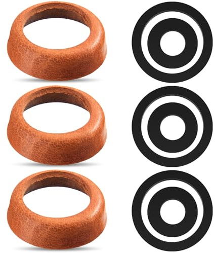 Sinmoe 3 Sets Schwengelpumpe Ersatzteile Dichtung Typ 75 Kolbenmanschetten Rindsleder Ledermanschetten O-Ringe Dichtungsring Dichtungssatz für Handpumpe Wasserpumpen Gartenpumpe Brunnenpumpe
