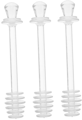 TOPPERFUN 3Pcs Honey Stirring Stick Set Honey Dipper Kitchen for Sweetening Beverages and Baking