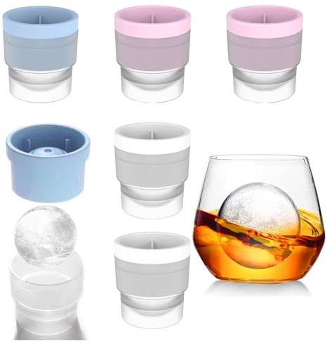 QUOBY 6-Pack 2.4 Ice Ball Mould, Round Ice Mould for Spirits & Cocktail