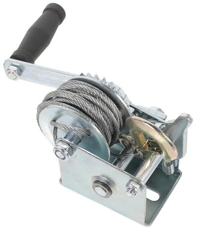 Warmhm Manual Hand Winch 500lb Small Mini Towing Winch 7m Steel Cable for Boat Trailer and Marine Use Hand Gear
