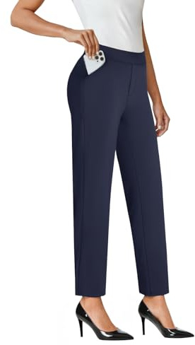 COPYLEAF Ankle Dress Pants Women High Waist Work Travel Pants with Pockets