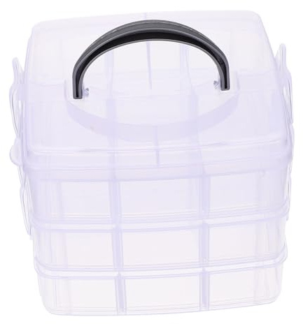 PLAFOPE Boîte de Rangement Trois Niveaux Transparente pour Washi Tape Organisateur Compact et Résistant Conteneur Empilable pour Bureau et Maison