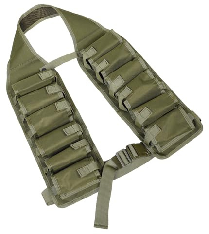 CIYODO Ceinture Porte-bière Réglable en Toile Verte, Banane Porte-gobelets Confortable pour Hommes, 12 Emplacements, pour Camping, Randonnée et Festivals en Plein Air