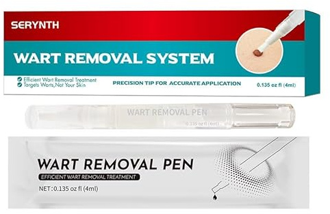 RushCure Wart Remover Serum - Fast Acting Wart Removal with Precision Brush, Skin Tag Remove for Plantar, Common & Flat Wart, Gentle Formula, Travel Size(0.135FL.OZ)