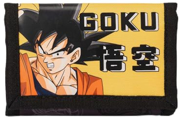 DRAGON BALL SUPER - Portafoglio Ufficiale Dragon Ball, con Pratica Chiusura in Velcro, Tasca Esterna e Scomparti Interni, Idea Regalo Bambini e Ragazzi, 13x8,5cm Chiuso, 13x24cm Aperto