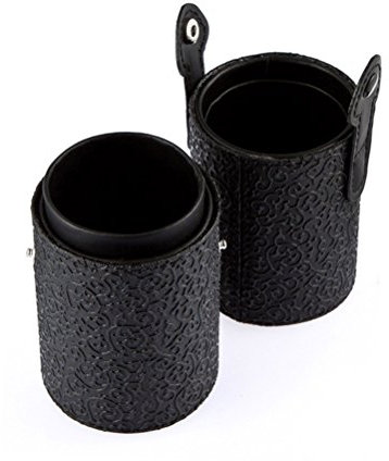 FRCOLOR Organisateur Maquillage Cosmétique Support Présentoir Boîte de Rangement pour Pinceaux de Maquillage Pot à Crayons (Noir Cuir PU)