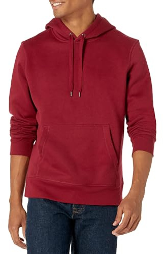 Amazon Essentials Men's Fleecetröja med huva (finns i Big & Tall), Röd, M