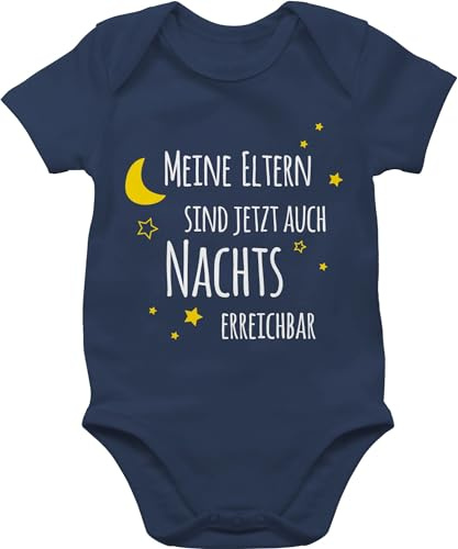 Shirtracer - Baby Body Kurzarm - Sprüche - Meine Eltern sind jetzt auch nachts erreichbar I