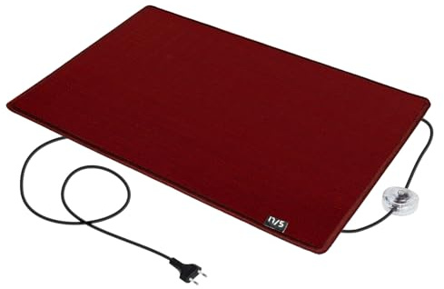 Mi-Heat Fashion Red Red 50 x 75 cm Alfombra de calefacción por infrarrojos – heat red carpet calefacción por suelo radiante eléctrica estera de calor para sala de estar dormitorio acogedor