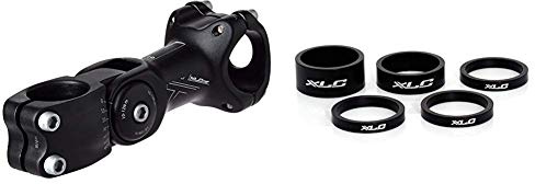 XLC Unisex – Erwachsene Comp A-Head Vorbau ST-T14 Alu, Schwarz, One Size & Unisex – Erwachsene Lenkkopferweiterung A-Head Spacer-Set AS-A02 3x5/1x10/1x15 mm 1 1/8 Zoll, Schwarz, One Size