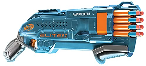 Nerf Elite 2.0 Warden DB-8 Blaster, 16 Official Nerf Darts, Blast 2 Darts At Once, Tactical Rail, Slam Fire
