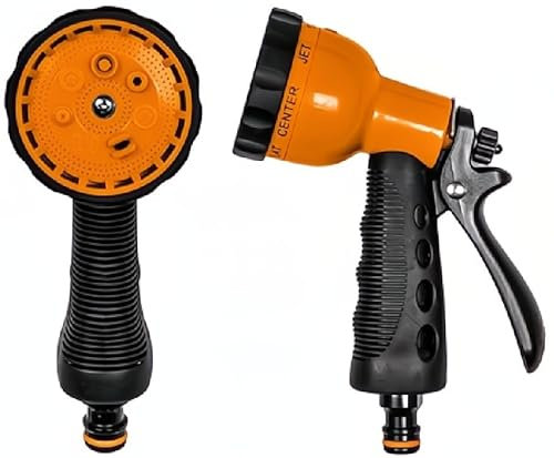 Gartenbrause mit 8 Funktionen – Handbrause mit Schnellkupplung Anschluss für Gartenschlauch – ergonomischer Griff