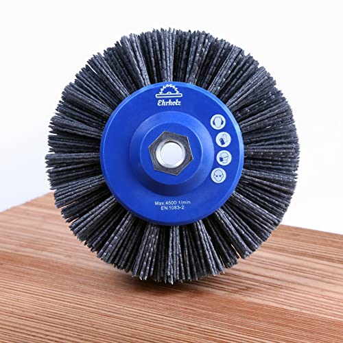 EHRHOLZ® Spazzola abrasiva per smerigliatrice angolare, diametro 140 mm, spazzola rotonda, spazzola strutturante, qualità professionale per legno e metallo