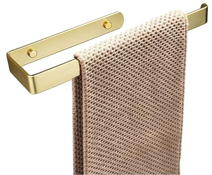 Handtuchhalter ohne Bohren, Handtuchhalter zur Wandmontage, Handtuchhalter für Badezimmer, Gold, 31,5 cm, Handtuchhalter, selbstklebend, ohne Bohren, Aluminium, für Bad und Küche