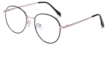 LJCZKA Photochrome Blaulichtfilter Brille für Damen Herren | Rund Brille Ohne Stärke für Bildschirm Computer TV