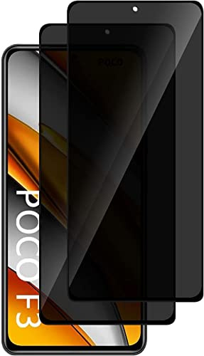 SIMao [2 Piezas] Privacidad Protectores de pantalla Compatible con Xiaomi Poco F3, Anti-Espía Vidrio Templado Protector 9H Dureza de Anti-Spy Protector Pantalla Templado Cristal Privacidad