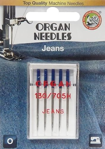 Nähmit - Organ JEANSNADEL Flachkolben Nähmaschinennadeln System 130/705 H-J (100er)