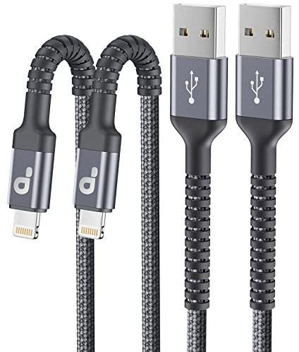 iPhone Charger Cable 2Pack 6FT, Nylon Braided Lightning Cable, [Apple MFi Certified] Fast Charging iPhone Charger Cord Compatible with iPhone 14 13 12 11 Pro Max XR XS X 8 7 6 Plus iPad and More