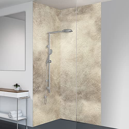 yourplate Duschrückwände mit individueller Größe (2 Rückwände – Premium Nano Matt – st93) – Duschrückwand Alu mit Feuchtigkeitsschutz – Rückwand Dusche zur einfachen Montage