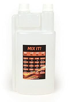 BGM Ölmessbecher 1000ml, Dosierkammer 60ml, kompatibel mit Vespa, Lambretta | Universal, HD-PE, 2 Schraubverschlüsse, 10-ml-Teilstriche bis 60 ml für 1:50; kompatibel mit Scooter, Roller, Moped, Motorrad