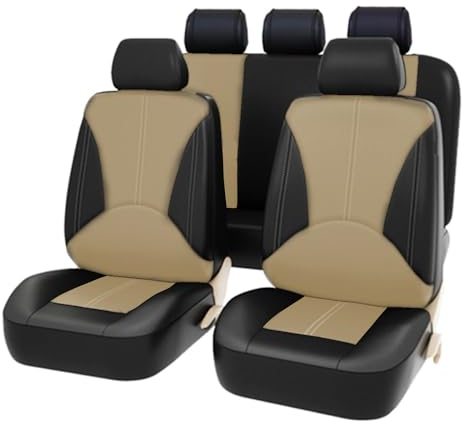 Shkalacar Coprisedili per Auto 9 Pezzi, Coprisedili Universali in Pelle Traspirante, Set Completo di Accessori Interni per Auto per Veicoli SUV