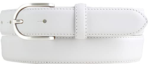 BELTINGER Hochwertiger Damengürtel aus Vollrindleder mit runder Gürtelschließe 3,0 cm | Bombierter Ledergürtel Damen 30mm | Damen-Gürtel made in Italy
