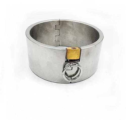 4 Größen BDSM Bondage Halsfessel Super Schwere Edelstahl Sex Halsband Hoch 5cm Sklaven Kragen Abschließbar Fesseln Halsreif O Ring Erwachsene Spiele für Paare Männer Frauen,Silber,13cm