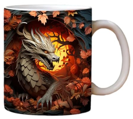 Tazza da caffè 2024 con segno zodiacale drago cinese, 2024 tazze con motivo drago, 325 ml, per amanti del caffè, del latte, del tè, del segno zodiacale