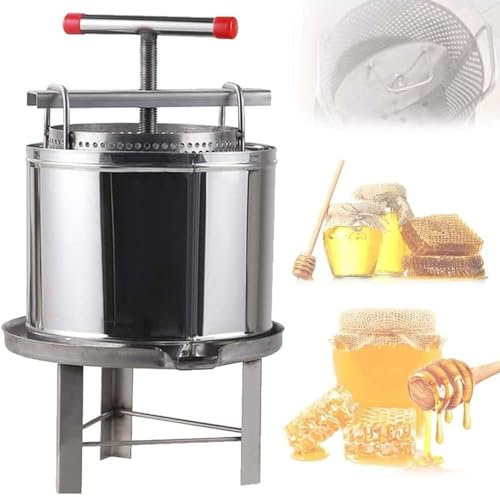 FANYING Exprimidor de Vino de Frutas Exprimidor Manual de 10 l Sidra de Manzana Tintura de UVA Planta Miel Prensa de Aceite de Oliva con Mango en T Base Estable Cocina Hogar