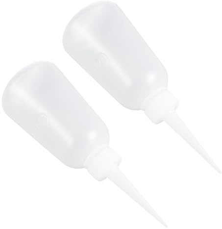 Mikinona Flacone Comprimibile per Colla 250ml in Plastica, 10 Pezzi | Beccuccio Preciso, Bianco, Facile da Spremere, per Glitter e Arts And Crafts