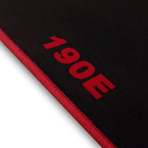 AUTOTEPPICH-STYLERS FUSSMATTEN Velours PASSEND FÜR Mercedes Benz W201 Druck 190E ROT