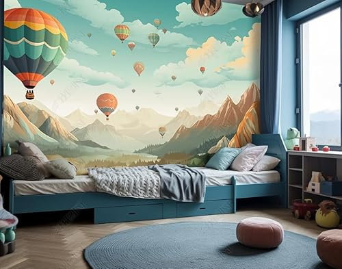 Fototapeten 400X280Cm Heißluftballon Kinderzimmer Vlies Wanddekoration Wandtapete Moderne Wand Wandbild Schlafzimmer Wohnzimmer