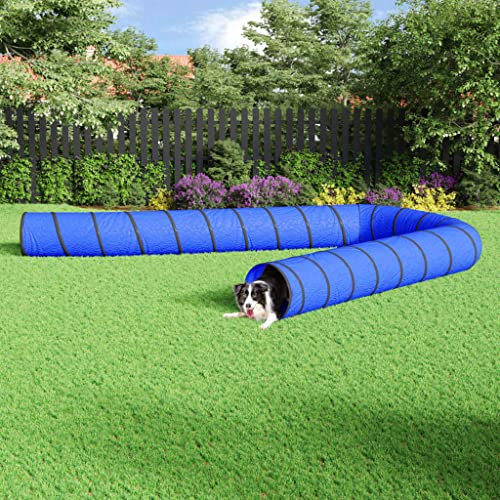Outdoor Spielgeräte Hundetunnel Blau Ø 55x1000 cm Polyester Spielzelte & Tunnel
