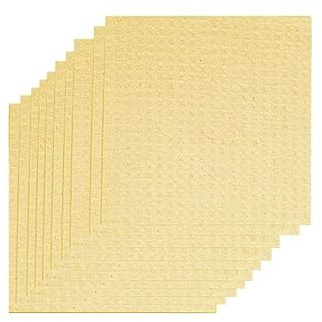 Yuktha Swedish Dish cloth - Eco Friendly Reusable Dish Cloths, Absorbent Cellulose Sponge Cloth for Cleaning Kitchen - 10 Pack (Yellow)