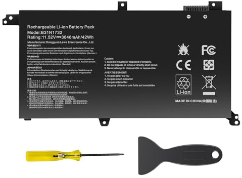 ASUNCELL 11.52V/42Wh B31N1732 Batterie d'ordinateur Portable pour ASUS VivoBook S14 S430FA S430FN S430UA S430UF S430UN X430FA X430FN X430UF X430UN, ASUS K430FA K430FN K430UF R430FA R430FN V430FA