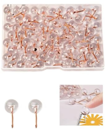 KGDUYC 100pcs Reißzwecken - Pinnnadeln, Transparente Heftzwecken, Reißnägel Reiszwecknadeln, Pinnwandnadeln, Reißzwecken Weiß, Extrem Stabil und Wiederverwendbar,Ideal für Büro und Heimgebrauch