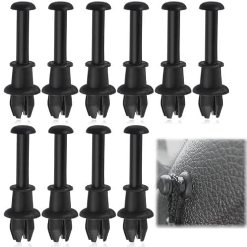 MIRKUZI Enganches para viseras parasol, 10 correas de fijación para perchero, soportes de botón con clip de cordón, soportes para tapa, correas de fijación de gancho para perchero (negro)