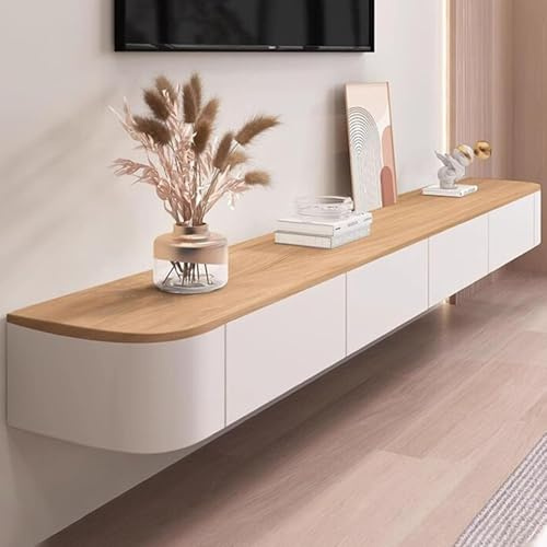 Aipunlus TV Schrank Hängend, TV Lowboard Hängend, TV Board Hängend, Sideboard Hängend, Schwebendes TV Regal, Schwebender TV Ständer, TV Sideboard Wohnzimmer Fernsehschrank (Zweifarbig, 180x24x20cm)