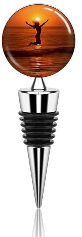 Jumping Woman Bottle Stopper Beverage Bottle Sealer Reusable Wine Stopper Personalised Champagne Stopper Unique Wine Bottle Corks Keep Fresh Suitable for Standard