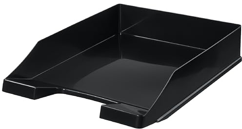 Conipa® - 10 Stück Briefablage DIN A4 Schwarz (stapelbar) - Ablagefächer & Dokumentenablage für Schreibtisch - Ablageboxen & Bürobedarf für Briefe & Dokumente - Papier-Ablage Organizer (Büro-Artikel)