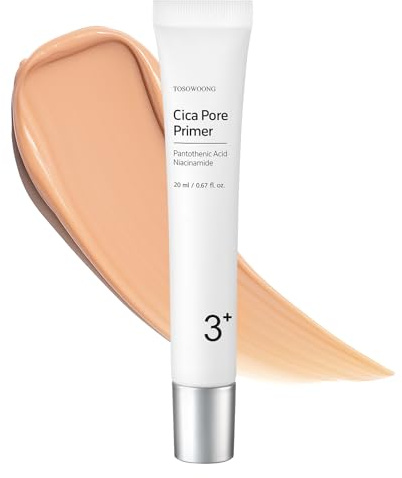 TOSOWOONG Cica Pore Primer, ansiktsprimer, porförminskande, matt blurrande primer för fet hud, talgkontroll, jämnar ut fina linjer och rynkor, långvarig makeup, K-Beauty, 20 ml, 0.67 fl. oz.