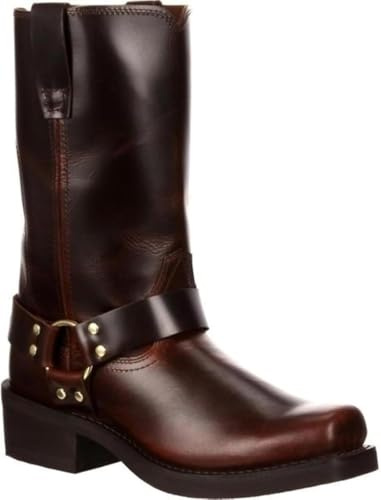 Retro Riddarstövlar Western Cowboystövlar Imitation Pu Läderstövlar För Män Och Kvinnor, Darkbrown, 46 EU