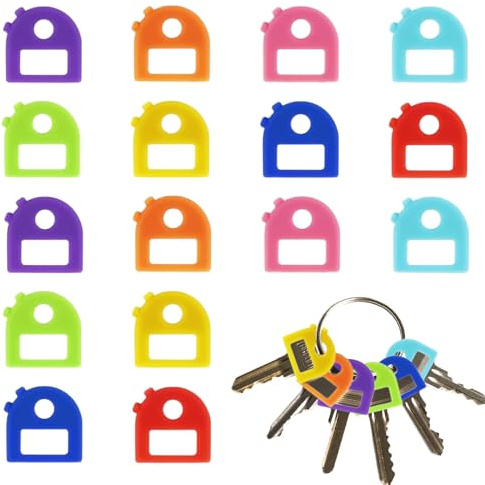 16 unidades de tapas para llaves cuadradas, marcador de llave, para la fácil identificación de las llaves de casa (8 colores)