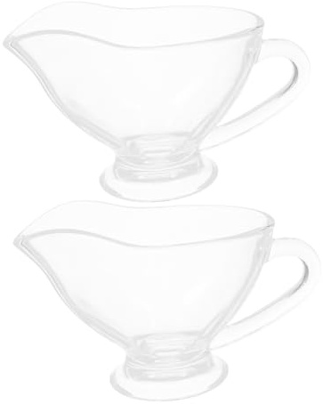 Hemobllo Saucières en Verre Récipient à Sauce Léger et Polyvalent avec Poignée Confortable 215ml Lot de 2 pour Servir Sauces et Condiments à Table